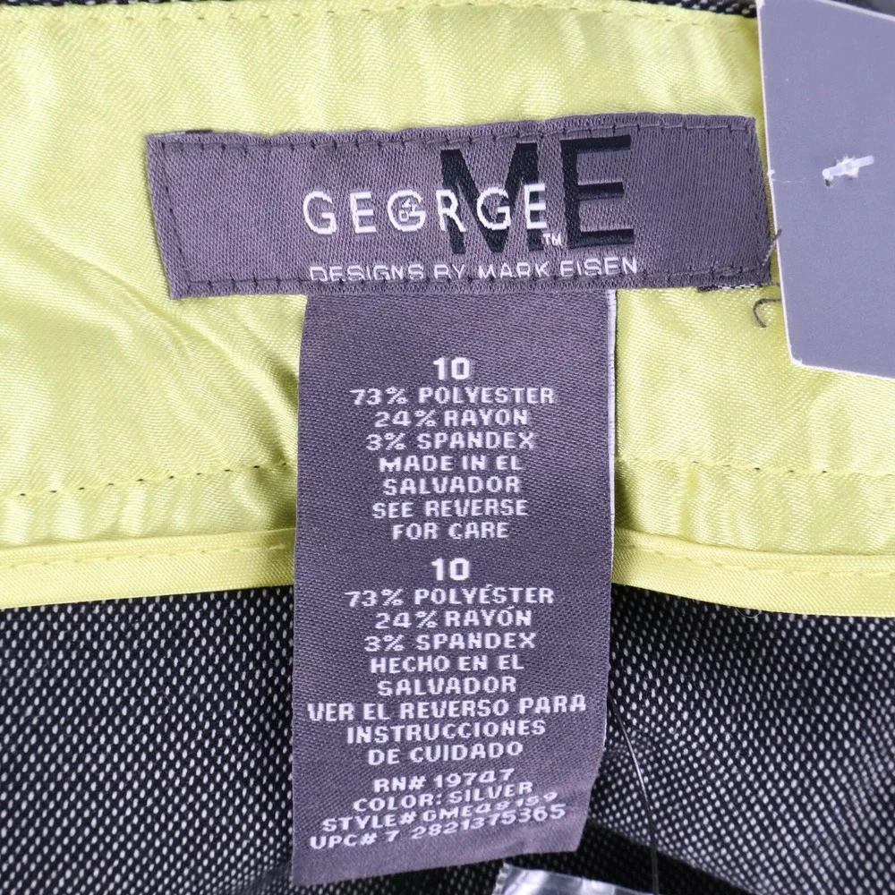 George Capri Pants Cuffed Midrise Womens 10 Gray Heathered Polyester Pockets NWT